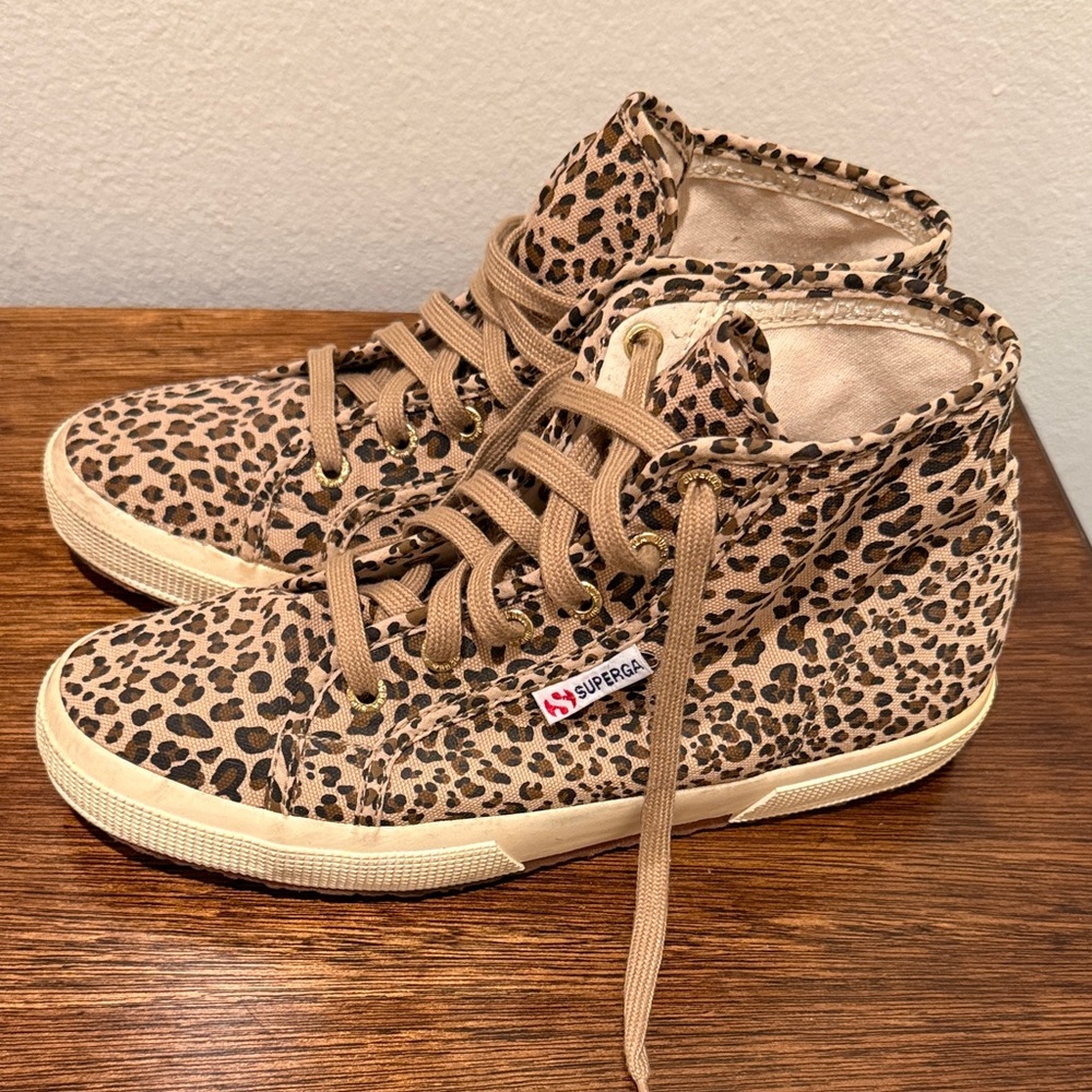 Superga Animal Print High-Top Sneakers